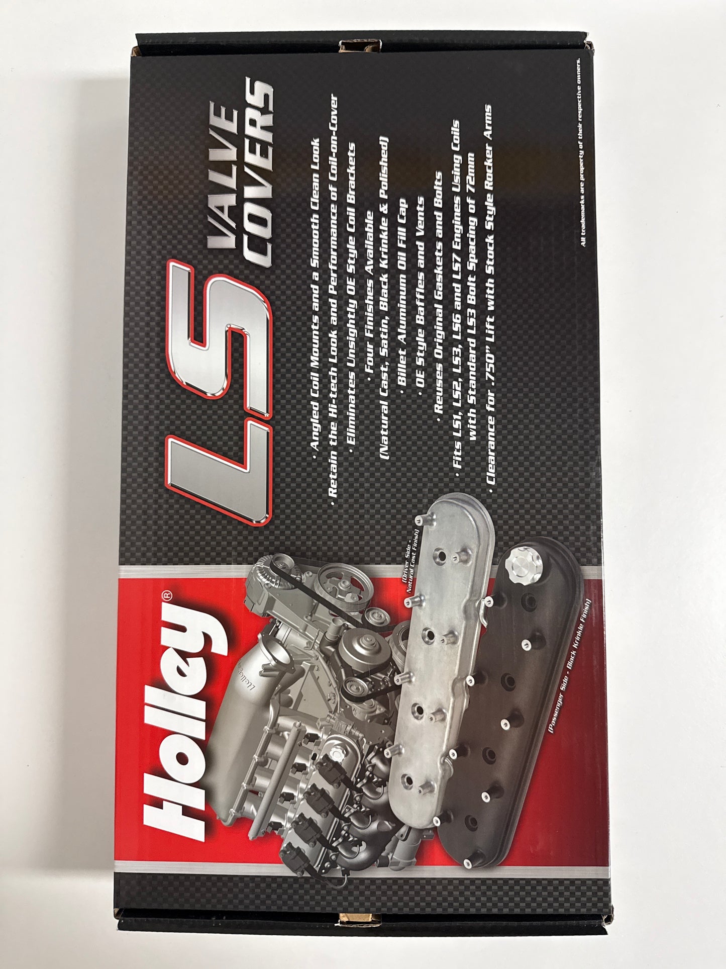 Holley Standard Height LS Valve Covers suit Chev/Holden LS V8 Pair - Natural