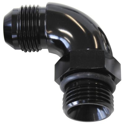 Aeroflow 90° ORB to Male AN Full Flow Adapter -10 ORB to -8AN