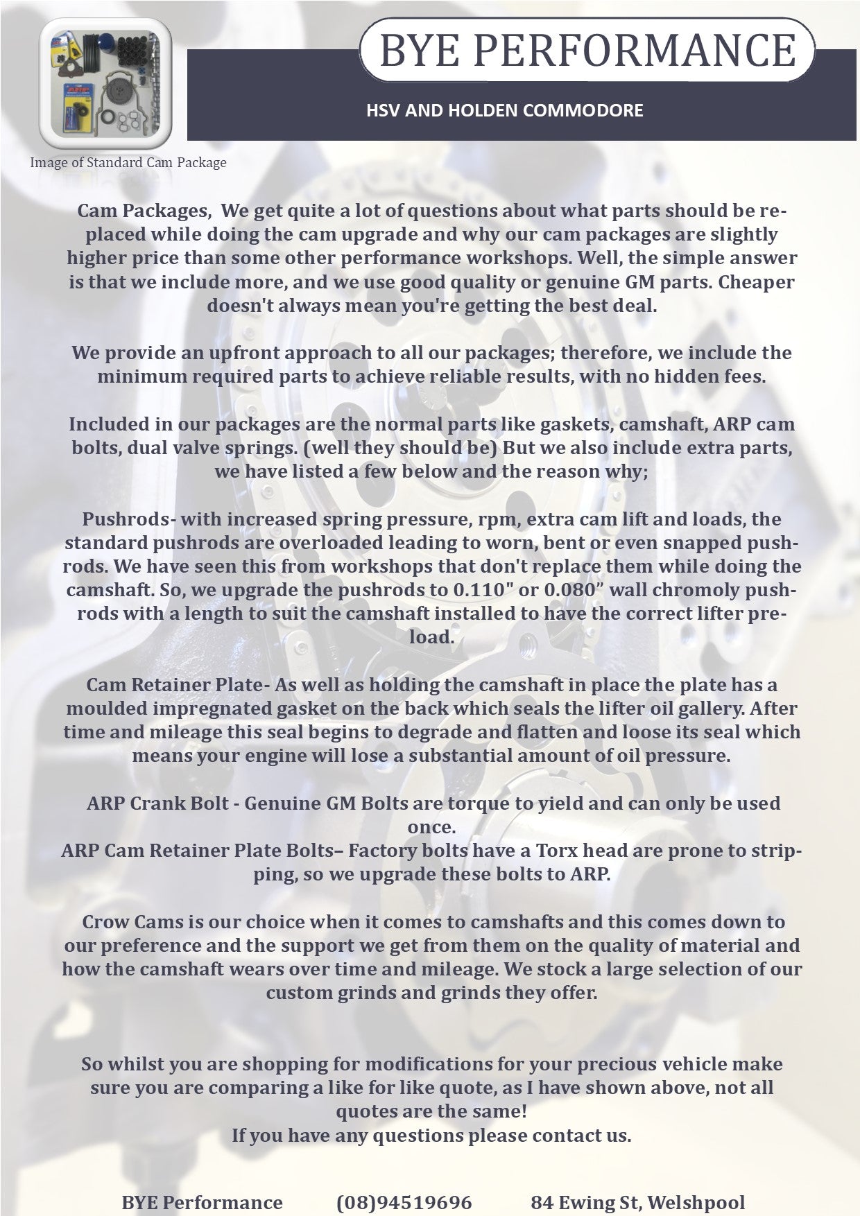 LS Camshaft Package – Suits L77 / L76