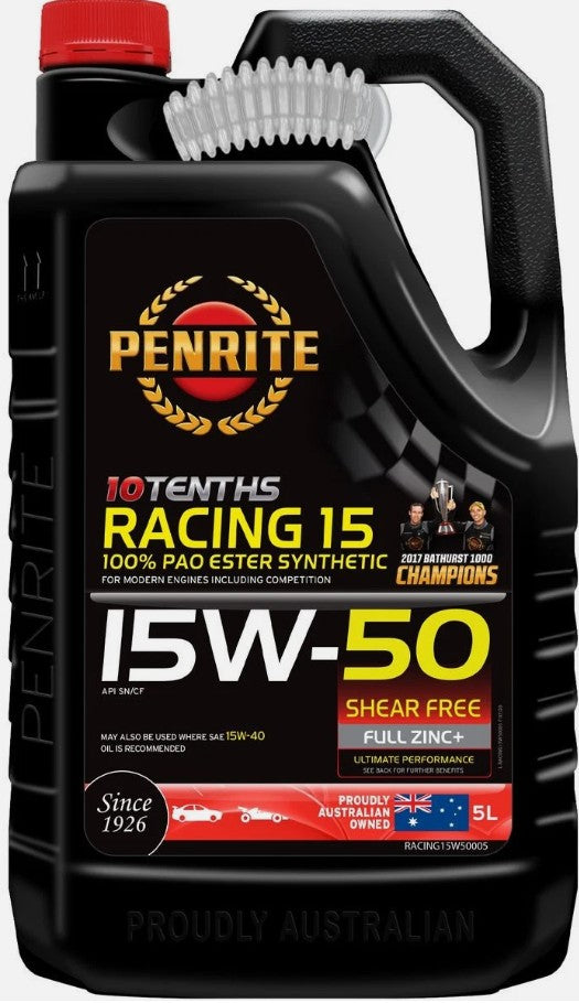 Penrite 10 Tenths Racing 15W-50 100% PAO & Ester Engine Oil 5L