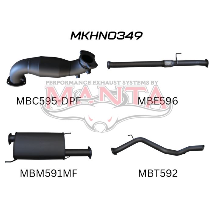 Manta Holden Trailblazer Wagon 2.8L December 2016 - 2020 (With DPF) - TURBO BACK WITH CATS