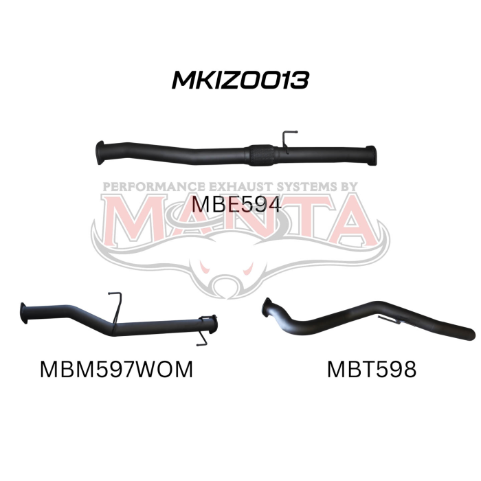 Manta Isuzu Dmax Ute 3.0L CRD Jan 2017 - 2020 (with DPF)- DPF BACK