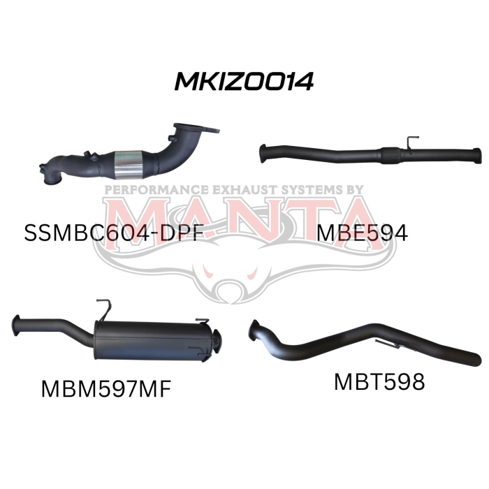 Manta Isuzu Dmax Ute 3.0L CRD Jan 2017 - 2020 (with DPF)- TURBO BACK WITH CAT