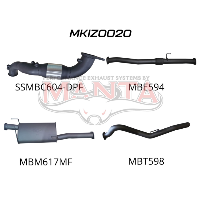 Manta Isuzu Dmax Ute 3.0L CRD Jan 2020 Onwards (with DPF)- TURBO BACK WITH CAT