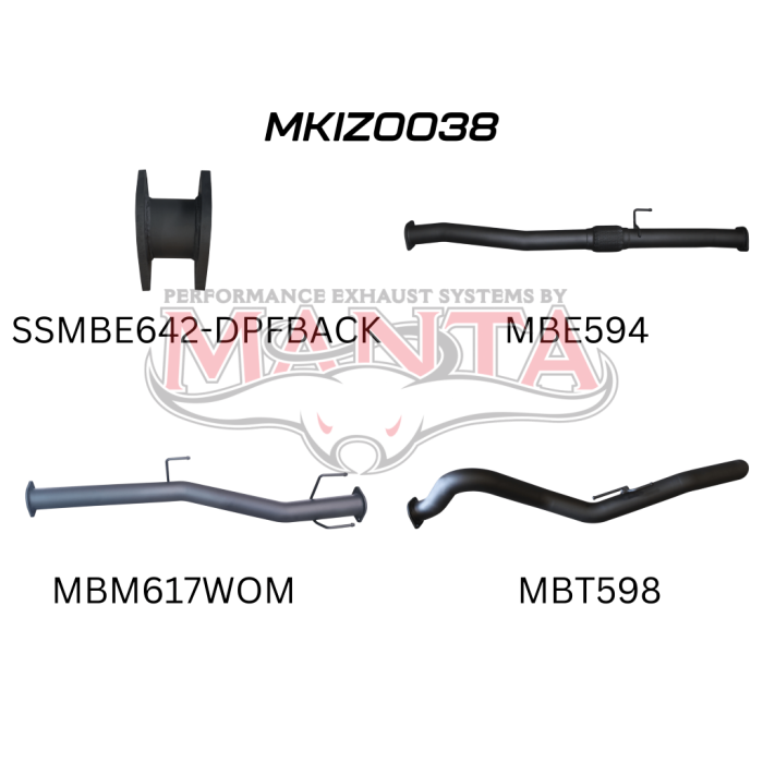 Manta Isuzu Dmax Ute 1.9L 2021 Onwards (with DPF) - DPF BACK