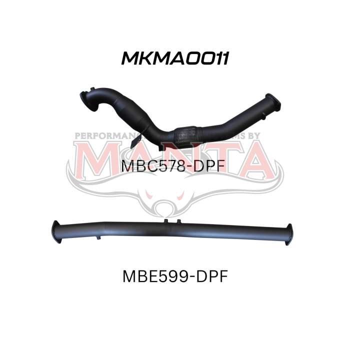 Manta Mazda BT50 Ute 3.2L CRD October 2016 - 2020 (with DPF) DPF REPLACEMENT ONLY WITH CAT