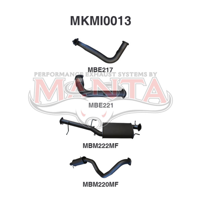 Manta Mitsubishi Pajero Wagon NS, NX 3.2L Automatic (with DPF, with sensors) 2006 - 2008 & Oct 2016 onwards - TURBO BACK WITHOUT CATS