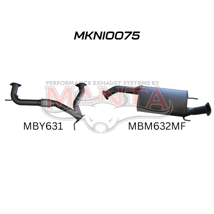 Manta Nissan Patrol Wagon Y62 5.6L V8 Petrol Wagon 2012 Onwards - MUFFLER DELETE
