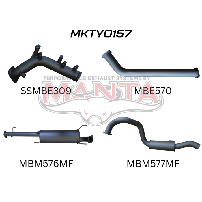 Manta Toyota Prado Wagon GUN150R 2.8L Turbo Diesel (with DPF) October 2015 - Current - TURBO BACK WITHOUT CATS