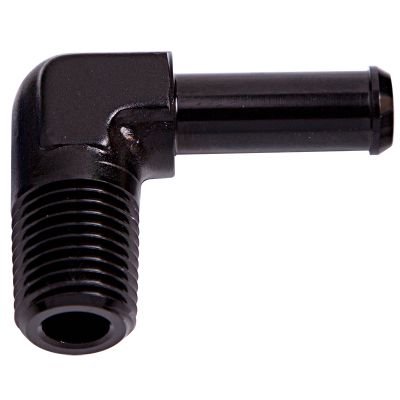 Aeroflow Male NPT to Barb 90° Adapter 1/8" to 3/16"