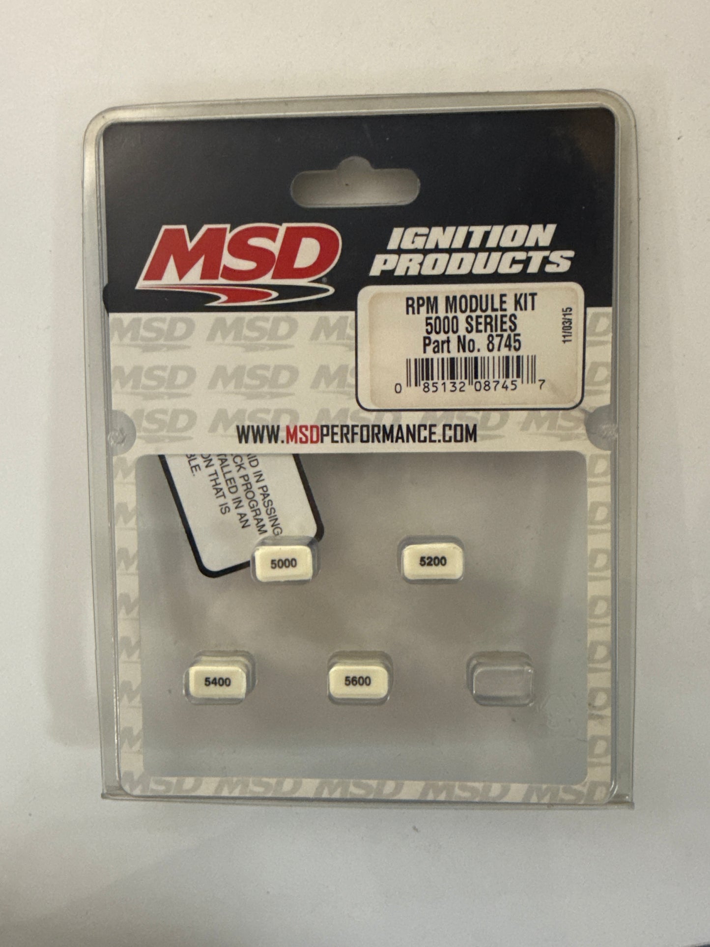 MSD Ignition RPM Modules, 5,000 to 5,800 rpm, Set of 5