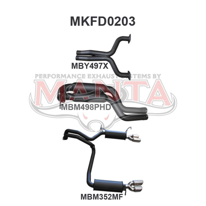 Manta FPV GS/GT Sedan FG 5.0L Supercharged Coyote/Miami V8 Sedan (Exhaust exit out driver and passenger side) - CAT BACK