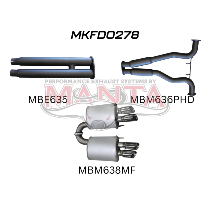 Manta Ford Mustang Coupe FN S550 5.0L V8 Fastback (2018 Onwards) - CAT BACK