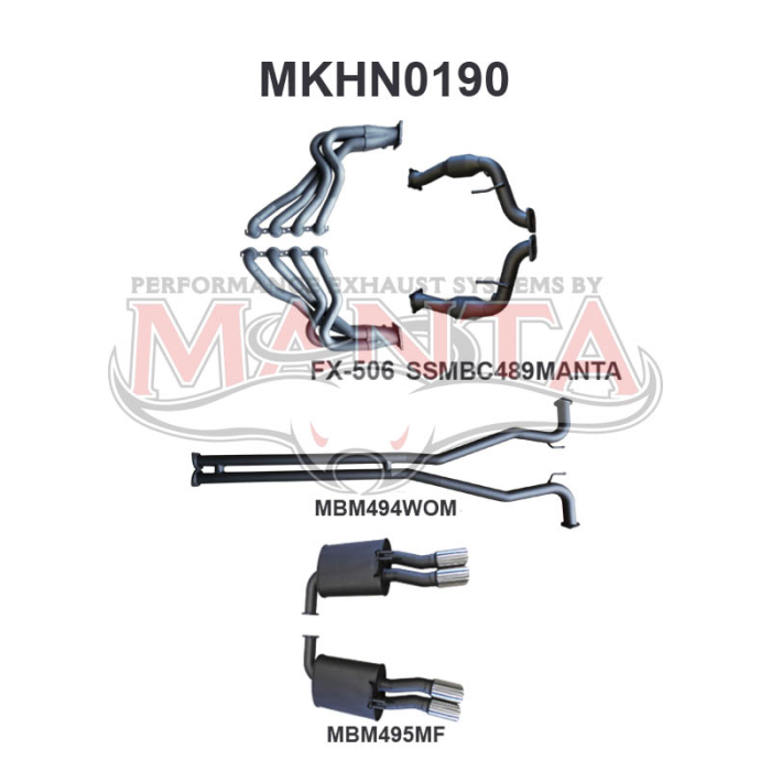 Manta Holden Commodore Ute VE 6.0L, 6.2L V8 Ute -  FULL SYSTEM - 1 7/8in HEADERS