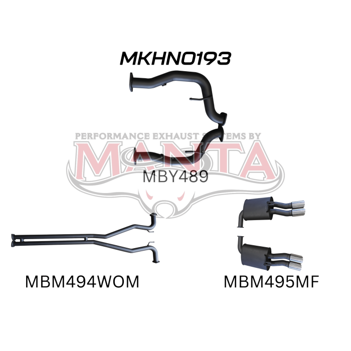 Manta Holden Commodore Ute VF 6.0L, 6.2L V8 Ute - CAT BACK