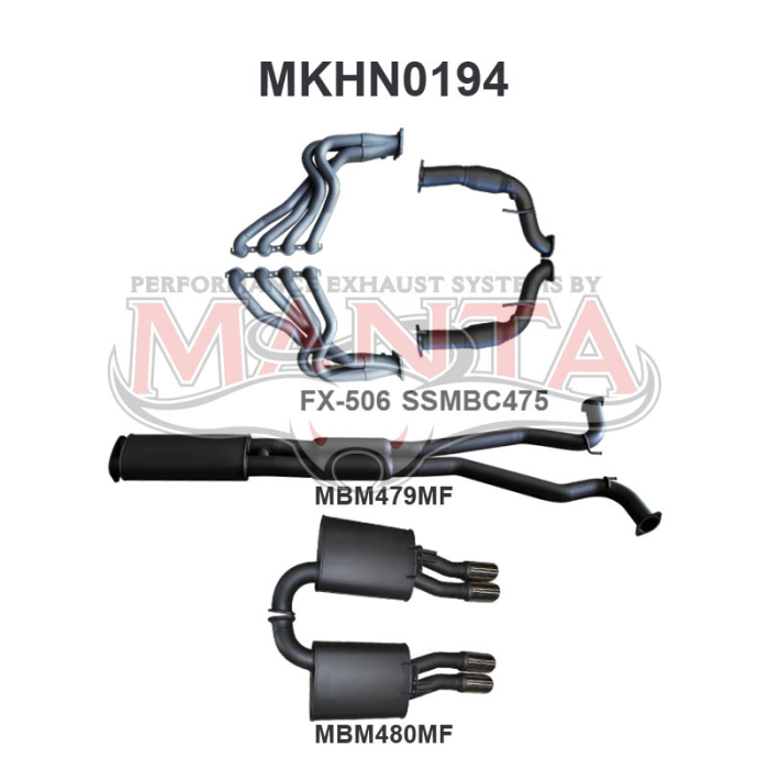 Manta Holden Commodore Ute VE 6.0L, 6.2L V8 Ute -  FULL SYSTEM - 1 7/8in HEADERS