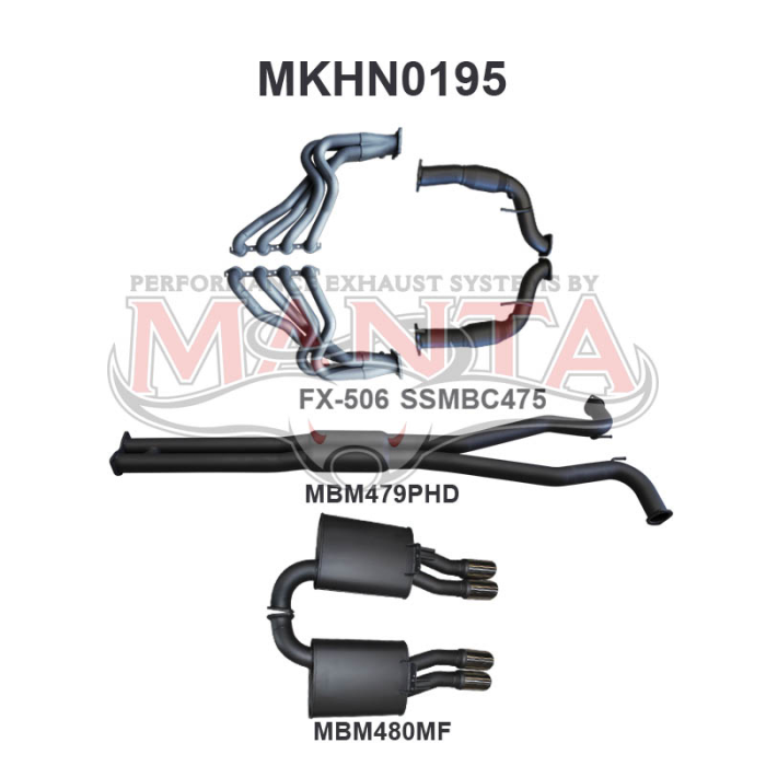 Manta Holden Commodore Ute VE 6.0L, 6.2L V8 Ute -  FULL SYSTEM - 1 7/8in HEADERS