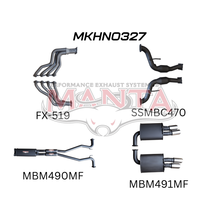 Manta Holden Commodore Sportwagon VF 6.0L, 6.2L V8 Sedan - FULL SYSTEM - 1 7/8in HEADERS