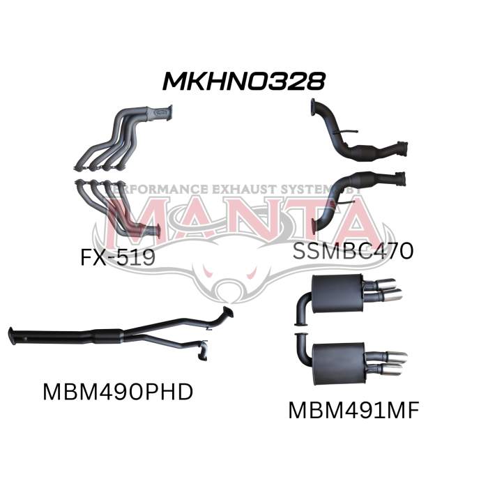 Manta Holden Commodore Sportwagon VF 6.0L, 6.2L V8 Sedan - FULL SYSTEM - 1 7/8in HEADERS