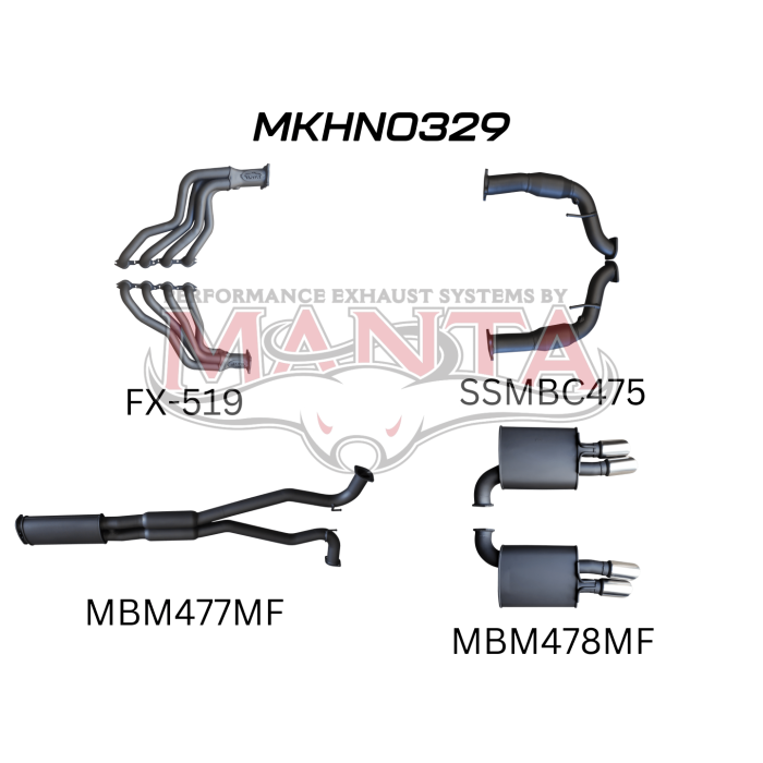 Manta Holden Commodore Sportwagon VF 6.0L, 6.2L V8 Sedan - FULL SYSTEM - 1 7/8in HEADERS