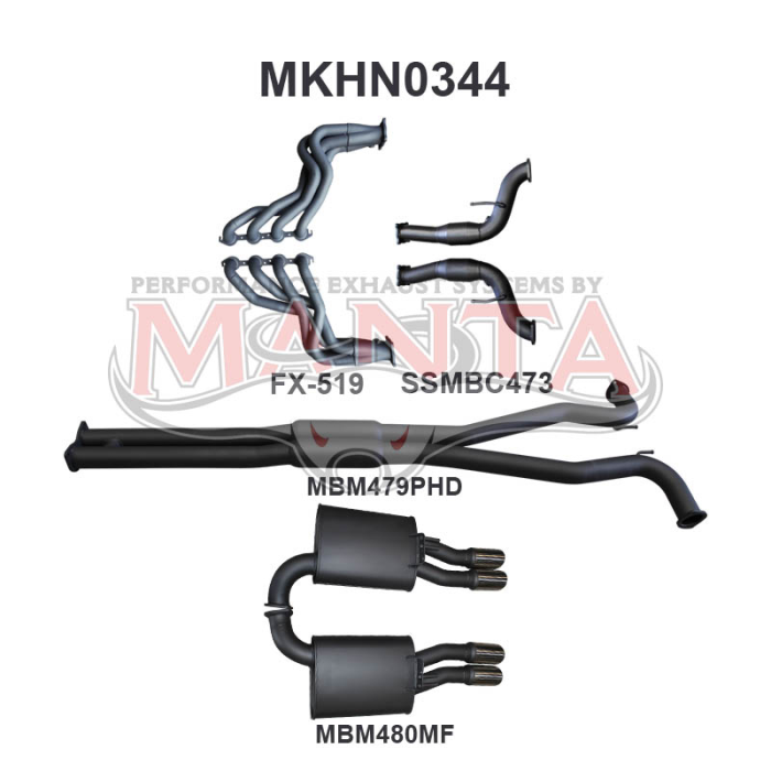 Manta Holden Commodore Ute VF 6.0L, 6.2L V8 Ute - FULL SYSTEM - 1 7/8in HEADERS
