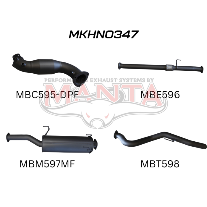 Manta Holden Colorado Ute RG 2.8L August 2016 Onwards (With DPF) - TURBO BACK WITH CATS