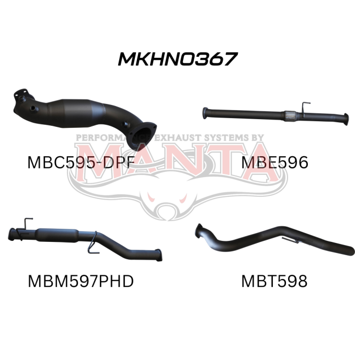 Manta Holden Colorado Ute RG 2.8L August 2016 Onwards (With DPF) - TURBO BACK WITH CATS