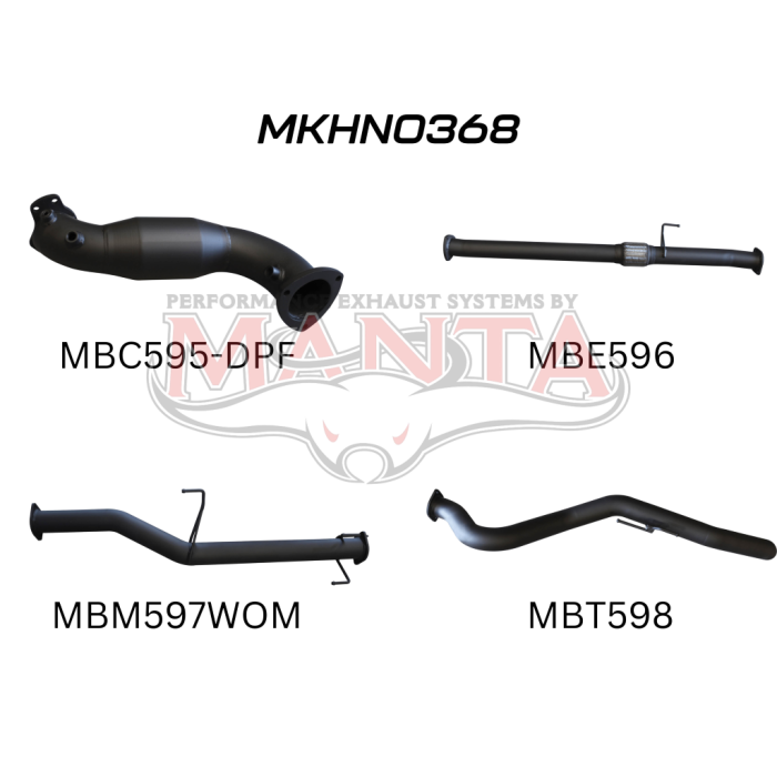 Manta Holden Colorado Ute RG 2.8L August 2016 Onwards (With DPF) - TURBO BACK WITH CATS