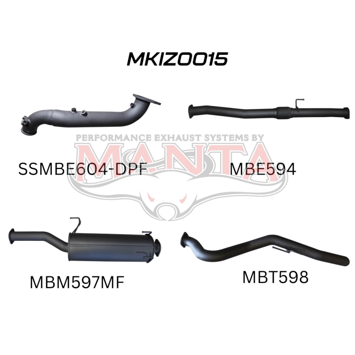 Manta Isuzu Dmax Ute 3.0L CRD Jan 2017 - 2020 (with DPF)- TURBO BACK WITHOUT CAT