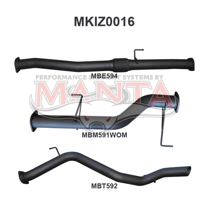 Manta Isuzu MU-X SUV 3.0L CRD Jan 2017 - June 2021 (with DPF)- DPF BACK