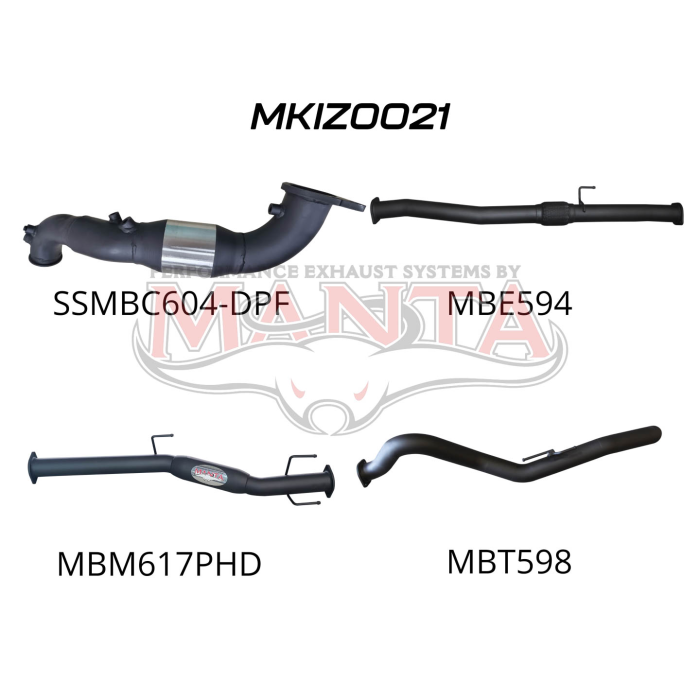 Manta Isuzu Dmax Ute 3.0L CRD Jan 2020 Onwards (with DPF)- TURBO BACK WITH CAT
