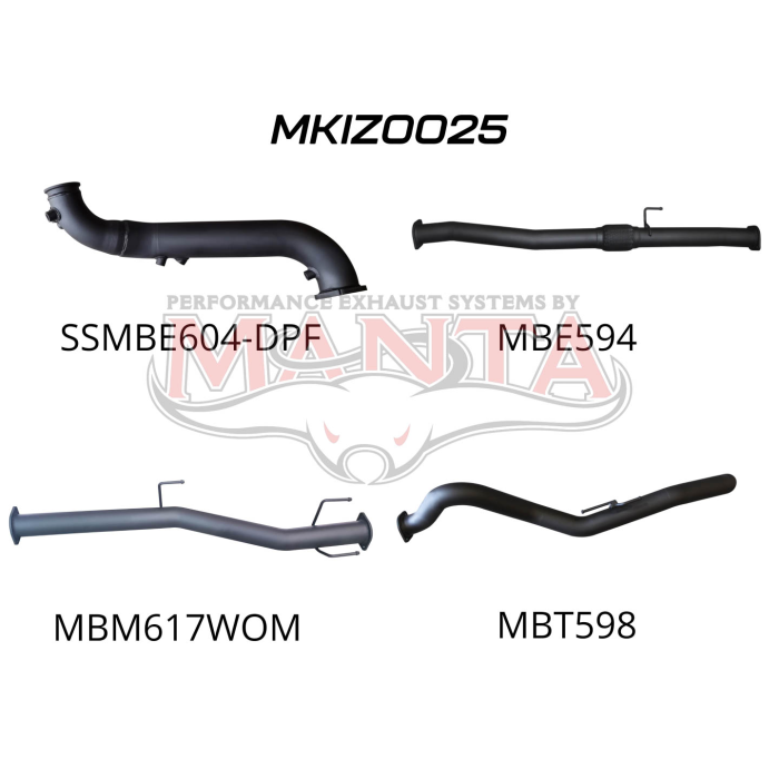 Manta Isuzu Dmax Ute 3.0L CRD Jan 2020 Onwards (with DPF)- TURBO BACK WITHOUT CAT