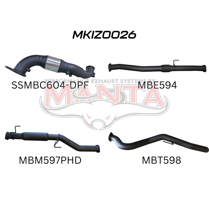 Manta Isuzu Dmax Ute 3.0L CRD Jan 2017 - 2020 (with DPF)- TURBO BACK WITH CAT