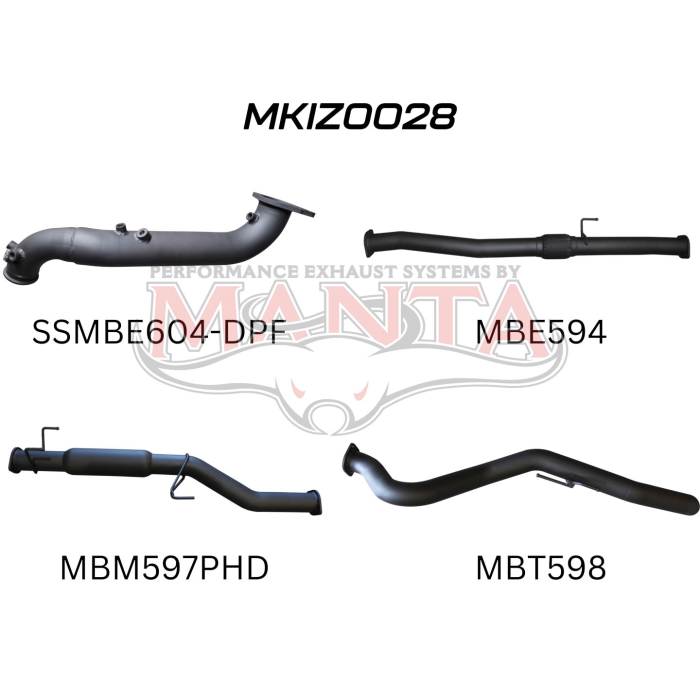 Manta Isuzu Dmax Ute 3.0L CRD Jan 2017 - 2020 (with DPF)- TURBO BACK WITHOUT CAT