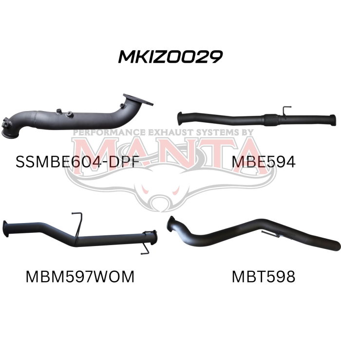 Manta Isuzu Dmax Ute 3.0L CRD Jan 2017 - 2020 (with DPF)- TURBO BACK WITHOUT CAT