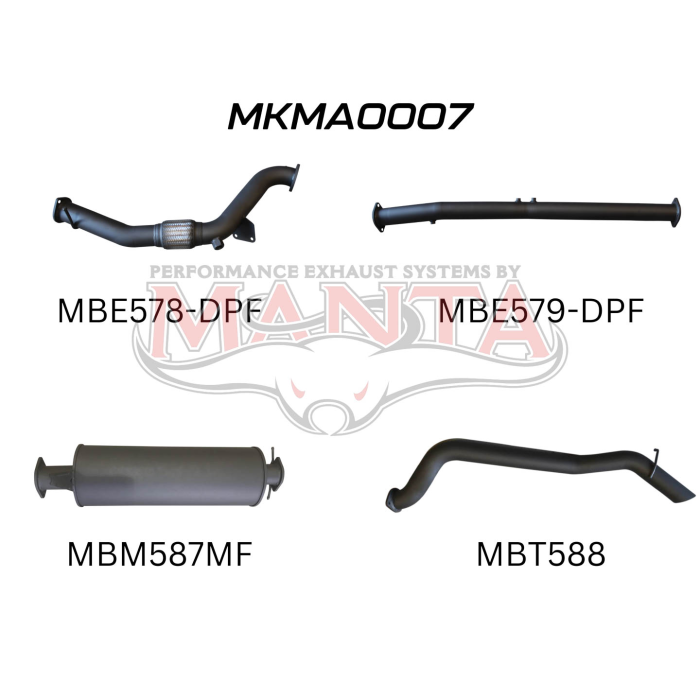 Manta Mazda BT50 Ute 3.2L CRD October 2016 - 2020 (with DPF) TURBO BACK WITHOUT CAT