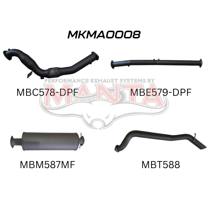 Manta Mazda BT50 Ute 3.2L CRD October 2016 - 2020 (with DPF) TURBO BACK WITH CAT