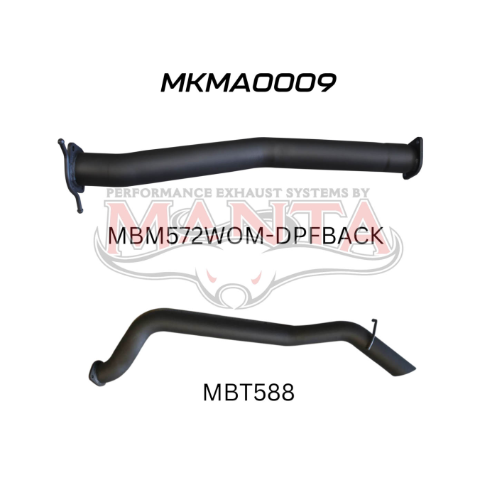 Manta Mazda BT50 Ute 3.2L CRD October 2016 - 2020 (with DPF) DPF BACK