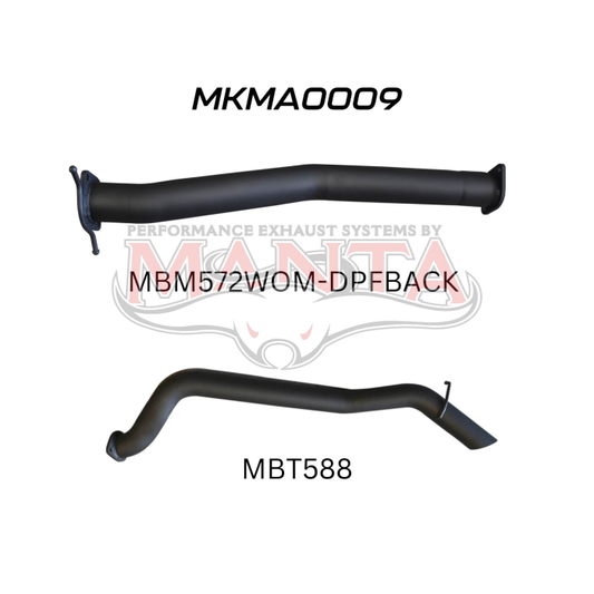 Manta Mazda BT50 Ute 3.2L CRD October 2016 - 2020 (with DPF) DPF BACK
