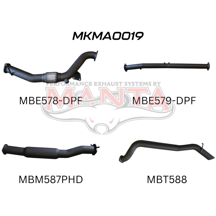 Manta Mazda BT50 Ute 3.2L CRD October 2016 - 2020 (with DPF) TURBO BACK WITHOUT CAT