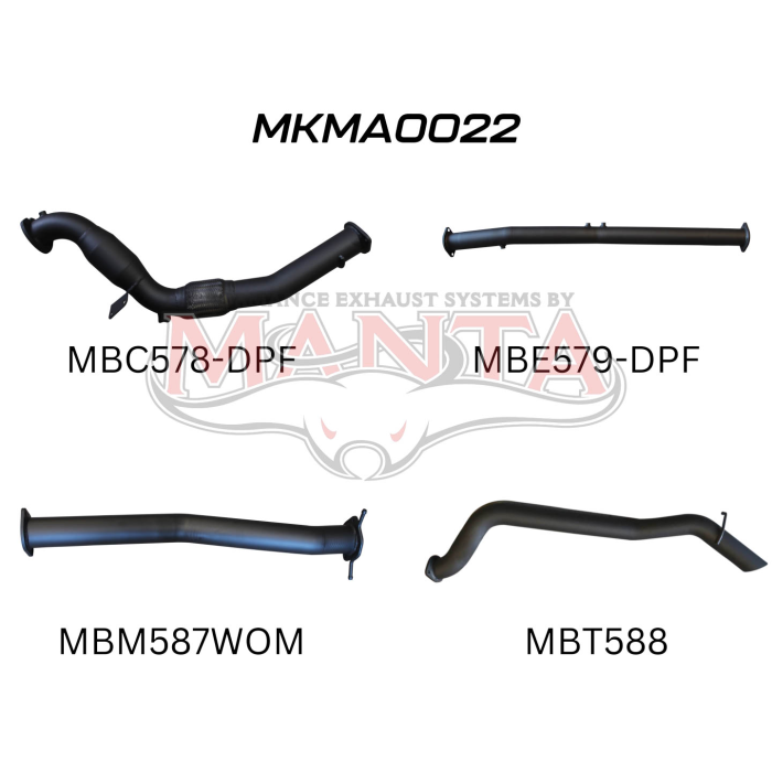 Manta Mazda BT50 Ute 3.2L CRD October 2016 - 2020 (with DPF) TURBO BACK WITH CAT