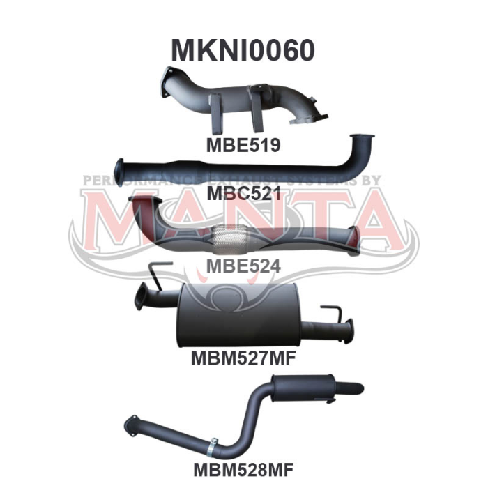 Manta Nissan Pathfinder Wagon R51 2.5L Turbo Diesel SPANISH BUILT Manual & Auto - no DPF (2007 - 2013) - TURBO BACK WITH CATS