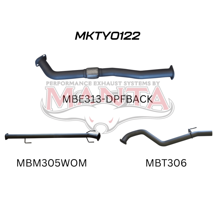 Toyota Hilux Ute GUN126R, GUN125R N80 2.8L & 2.4L Turbo Diesel D4D (with DPF) 2015 to Current - DPF BACK