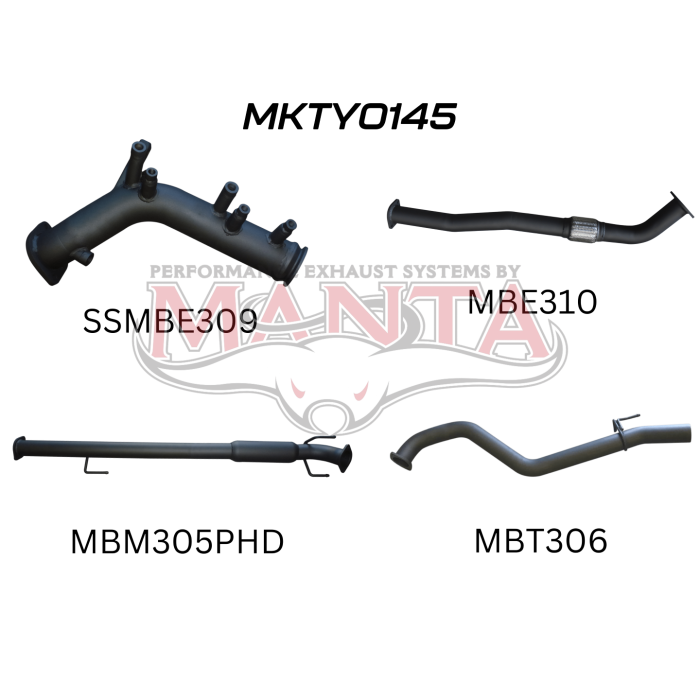 Toyota Hilux Ute GUN126R, GUN125R N80 2.8L & 2.4L Turbo Diesel D4D (with DPF) 2015 to Current - TURBO BACK WITHOUT CATS