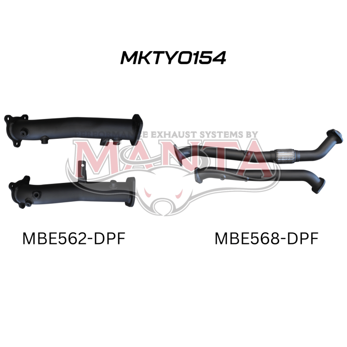 Manta Toyota Landcruiser 200 Series Wagon VDJ200 4.5L V8 Twin Turbo Diesel Wagon (with DPF) 2015 Onwards - DPF REPLACEMENT - WITHOUT CAT