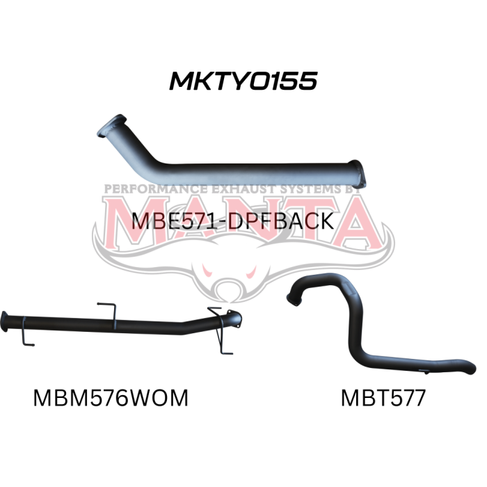 Manta Toyota Prado Wagon GUN150R 2.8L Turbo Diesel (with DPF) October 2015 - Current -  DPF BACK