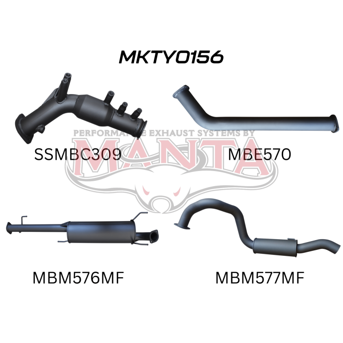 Manta Toyota Prado Wagon GUN150R 2.8L Turbo Diesel (with DPF) October 2015 - Current - TURBO BACK WITH CATS