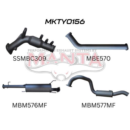 Manta Toyota Prado Wagon GUN150R 2.8L Turbo Diesel (with DPF) October 2015 - Current - TURBO BACK WITH CATS