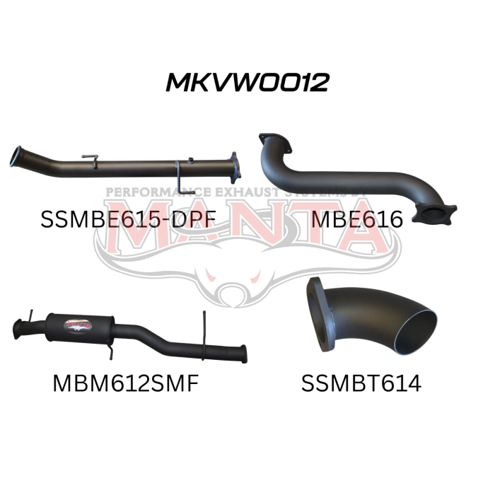 Manta Volkswagen Amarok Ute TDI550, TDI580 2H V6 3.0l Turbo Ute (2016-2022) - DUMP PIPE BACK - DIFF DUMP