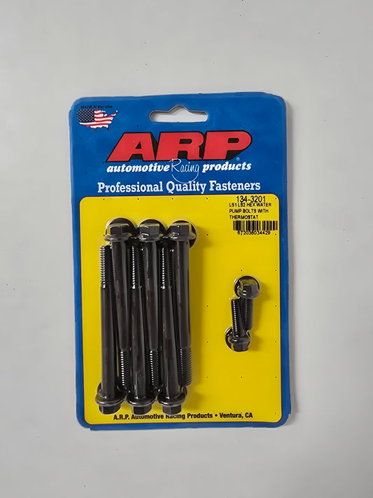 ARP Water Pump & Thermostat Bolt Kit, Hex Head Black Oxide fits GM LS Series